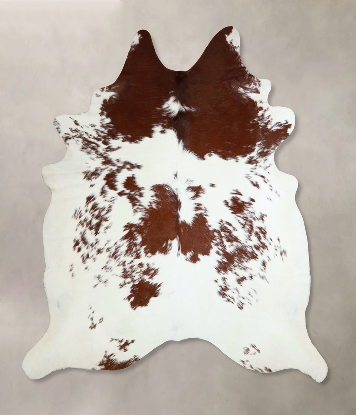 Brown and White XX-Large Brazilian Cowhide Rug 8'1"H x 7'5"W #A43295 by Hudson Hides