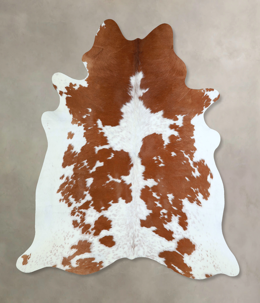 Brown and White X-Large Brazilian Cowhide Rug 7'1"H x 6'4"W #A43296 by Hudson Hides
