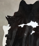 Black and White XX-Large Brazilian Cowhide Rug 7'10"H x 6'8"W #A43297 by Hudson Hides