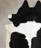 Black and White XX-Large Brazilian Cowhide Rug 7'8"H x 7'0"W #A43299 by Hudson Hides