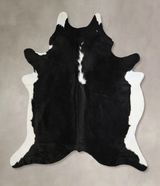 Black and White XX-Large Brazilian Cowhide Rug 8'1"H x 6'11"W #A43301 by Hudson Hides