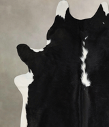 Black and White XX-Large Brazilian Cowhide Rug 8'1"H x 6'11"W #A43301 by Hudson Hides