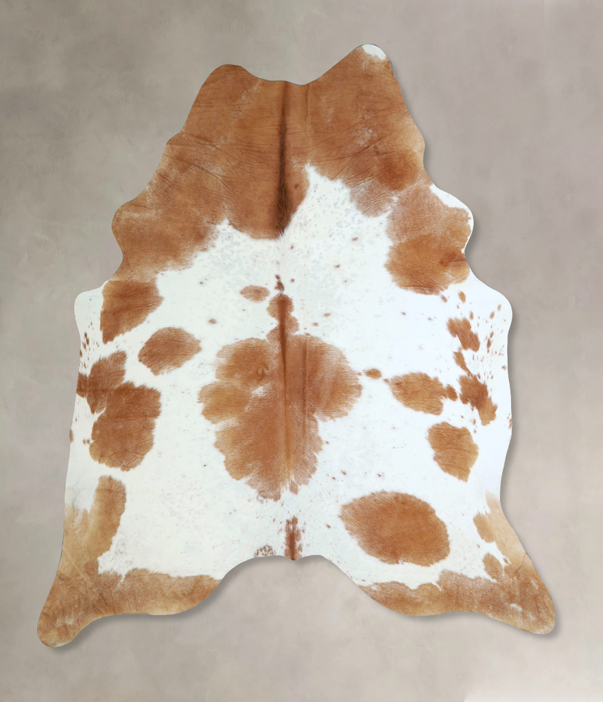 Brown and White XX-Large Brazilian Cowhide Rug 8'0"H x 6'10"W #A43303 by Hudson Hides