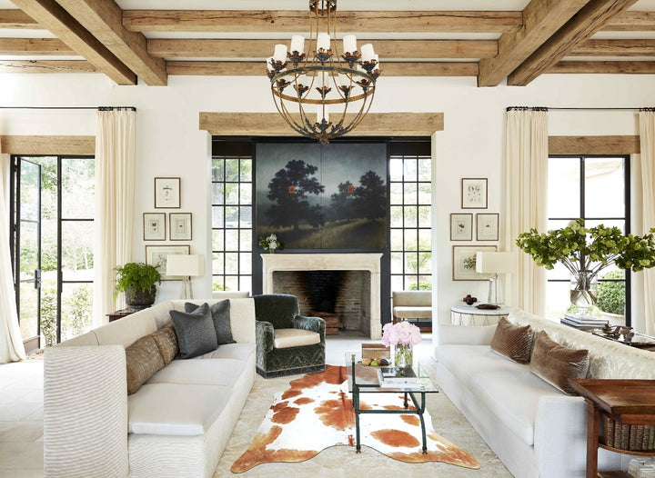 Brown and White XX-Large Brazilian Cowhide Rug 8'0"H x 6'10"W #A43303 by Hudson Hides