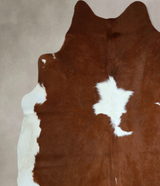 Brown and White XX-Large Brazilian Cowhide Rug 7'4"H x 7'0"W #A43304 by Hudson Hides