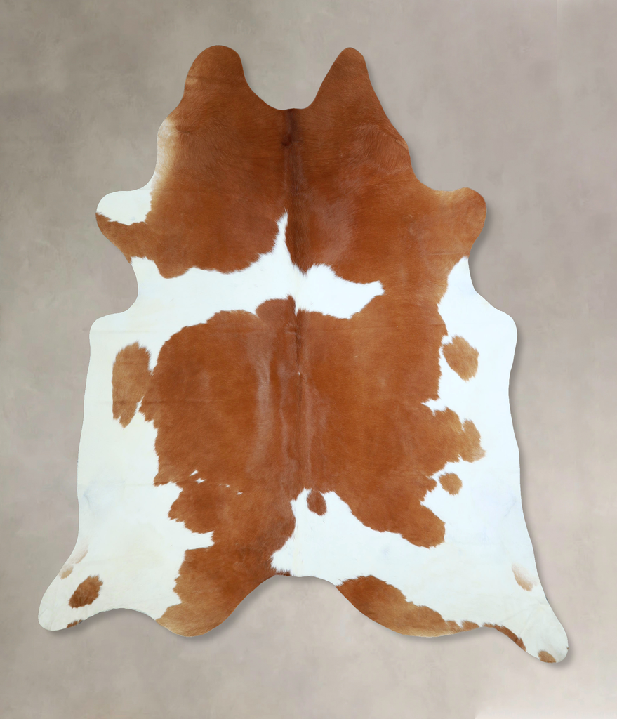 Brown and White XX-Large Brazilian Cowhide Rug 7'9"H x 7'0"W #A43307 by Hudson Hides