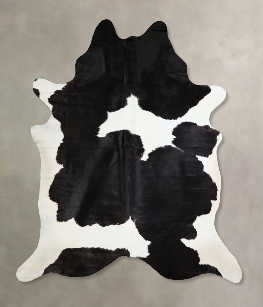 Black and White XX-Large Brazilian Cowhide Rug 8'3"H x 7'1"W #A43312 by Hudson Hides