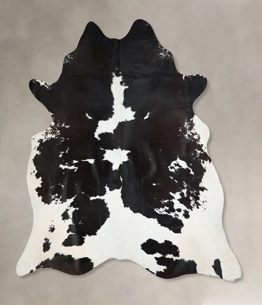 Black and White XX-Large Brazilian Cowhide Rug 7'3"H x 6'10"W #A43313 by Hudson Hides
