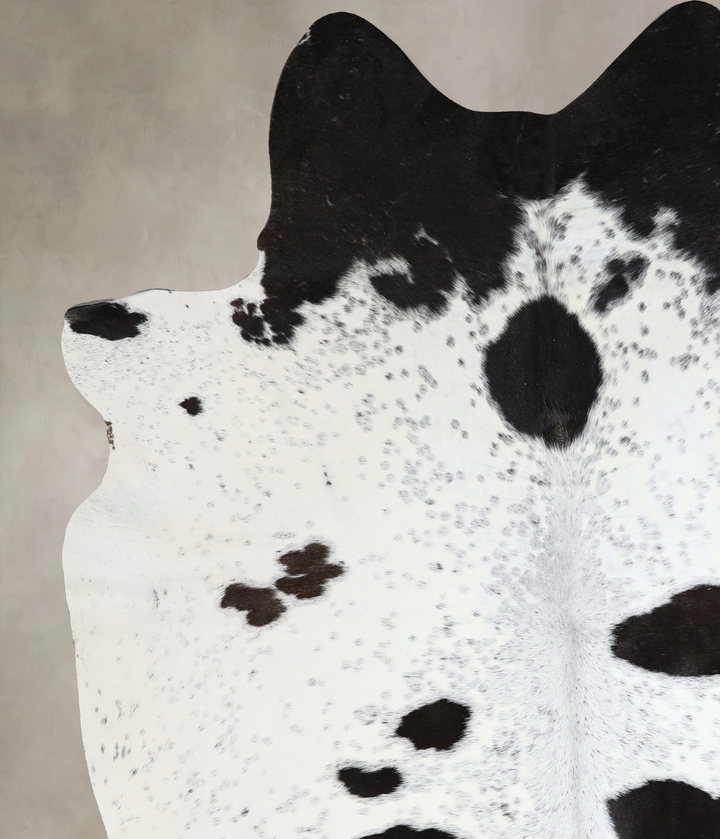 Black and White X-Large Brazilian Cowhide Rug 7'4"H x 5'11"W #A43314 by Hudson Hides