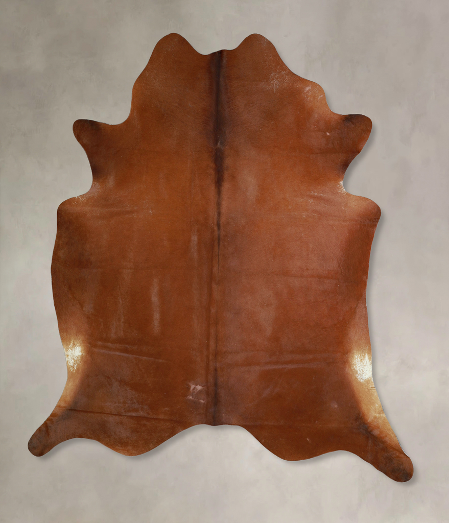Solid Brown X-Large Brazilian Cowhide Rug 7'2"H x 6'7"W #A43320 by Hudson Hides