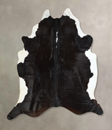Black and White XX-Large Brazilian Cowhide Rug 7'10"H x 7'1"W #A43322 by Hudson Hides