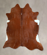 Solid Brown X-Large Brazilian Cowhide Rug 6'8"H x 6'6"W #A43324 by Hudson Hides