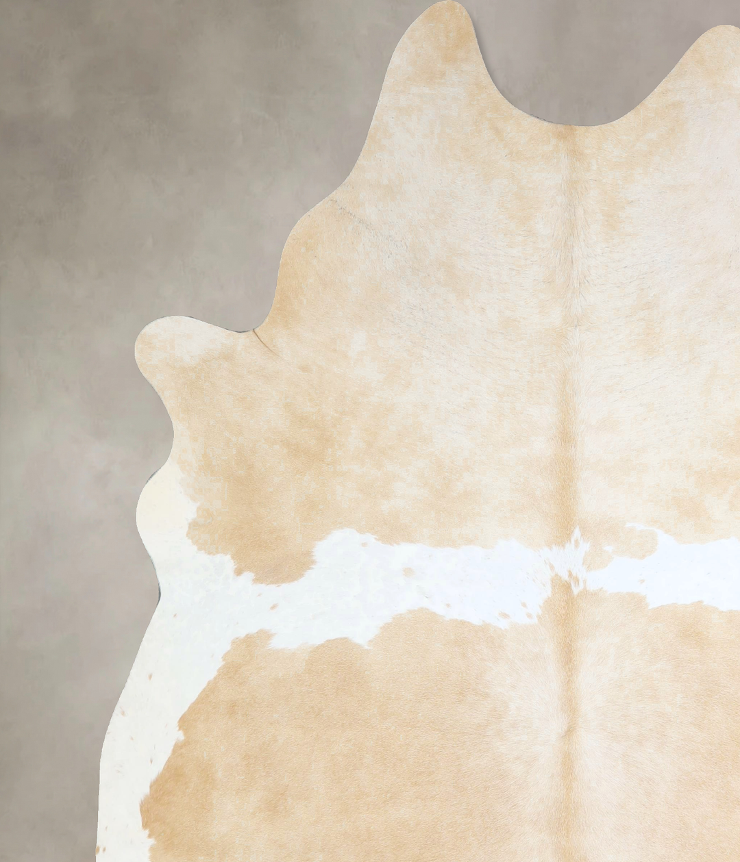 Beige and White X-Large Brazilian Cowhide Rug 7'5"H x 6'4"W #A43327 by