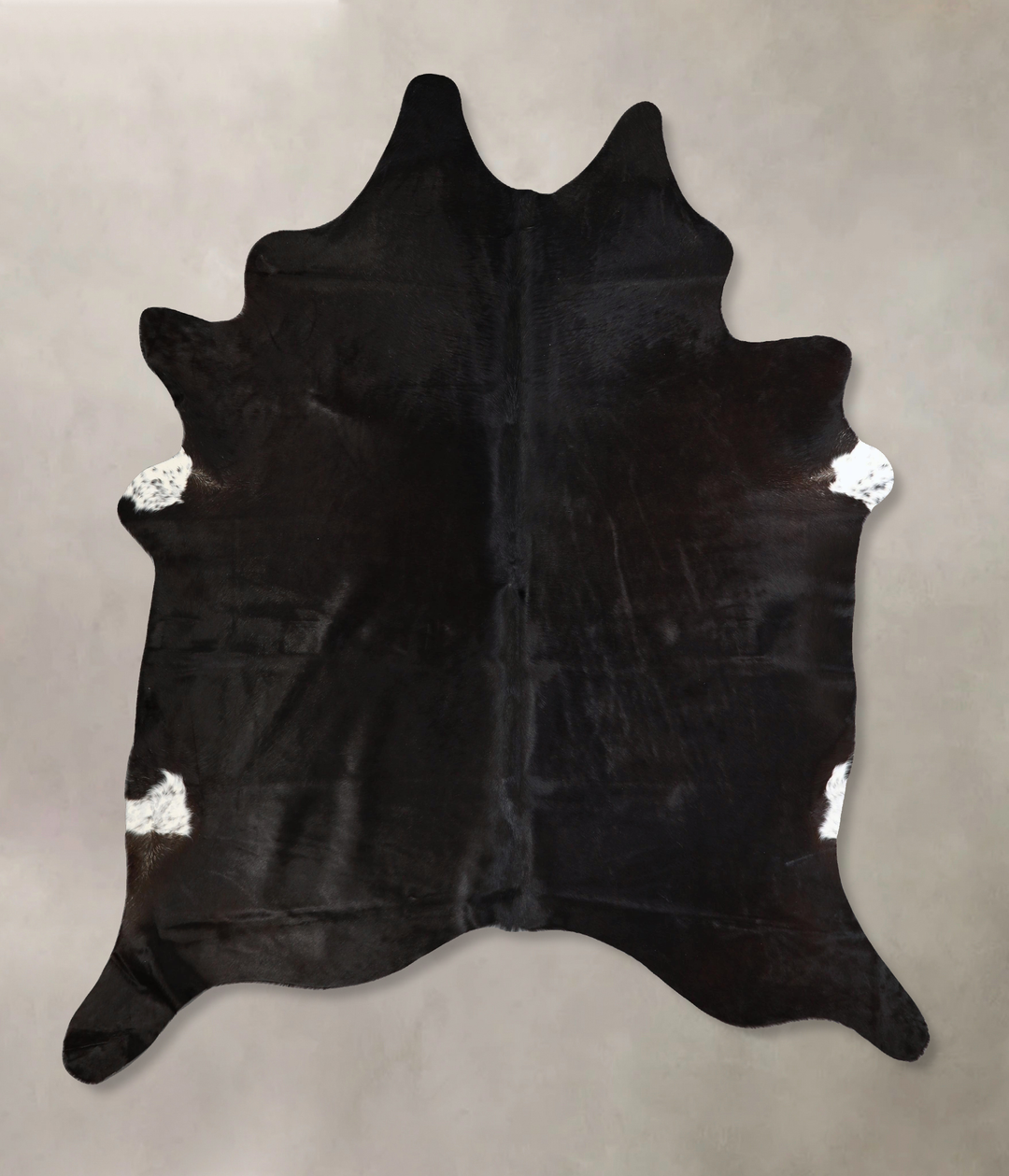 Solid Black X-Large Brazilian Cowhide Rug 7'5"H x 6'4"W #A43331 by Hud