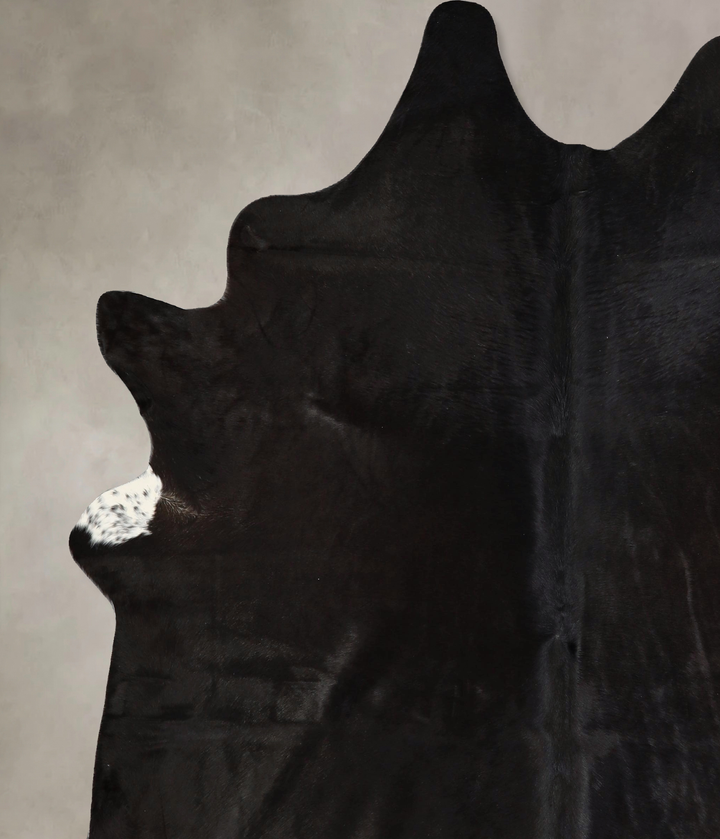 Solid Black X-Large Brazilian Cowhide Rug 7'5"H x 6'4"W #A43331 by Hudson Hides