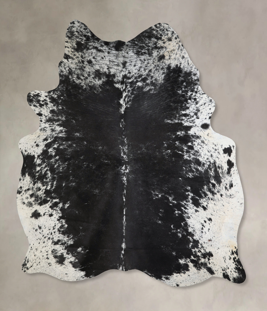 Salt and Pepper Black X-Large Brazilian Cowhide Rug 7'2"H x 6'3"W #A43333 by Hudson Hides