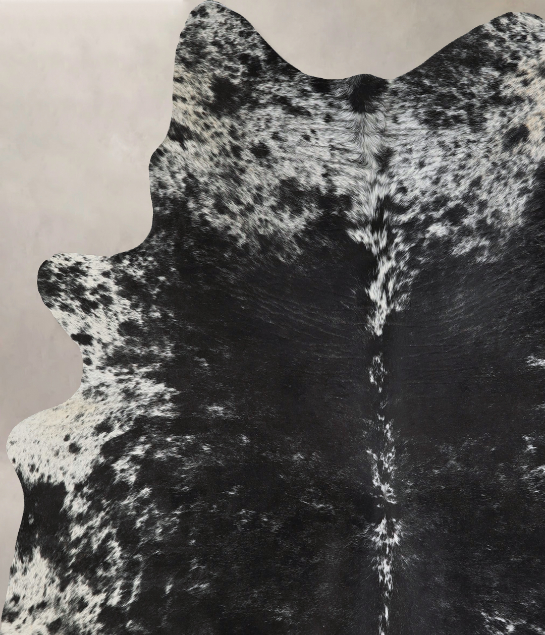 Salt and Pepper Black X-Large Brazilian Cowhide Rug 7'2"H x 6'3"W #A43