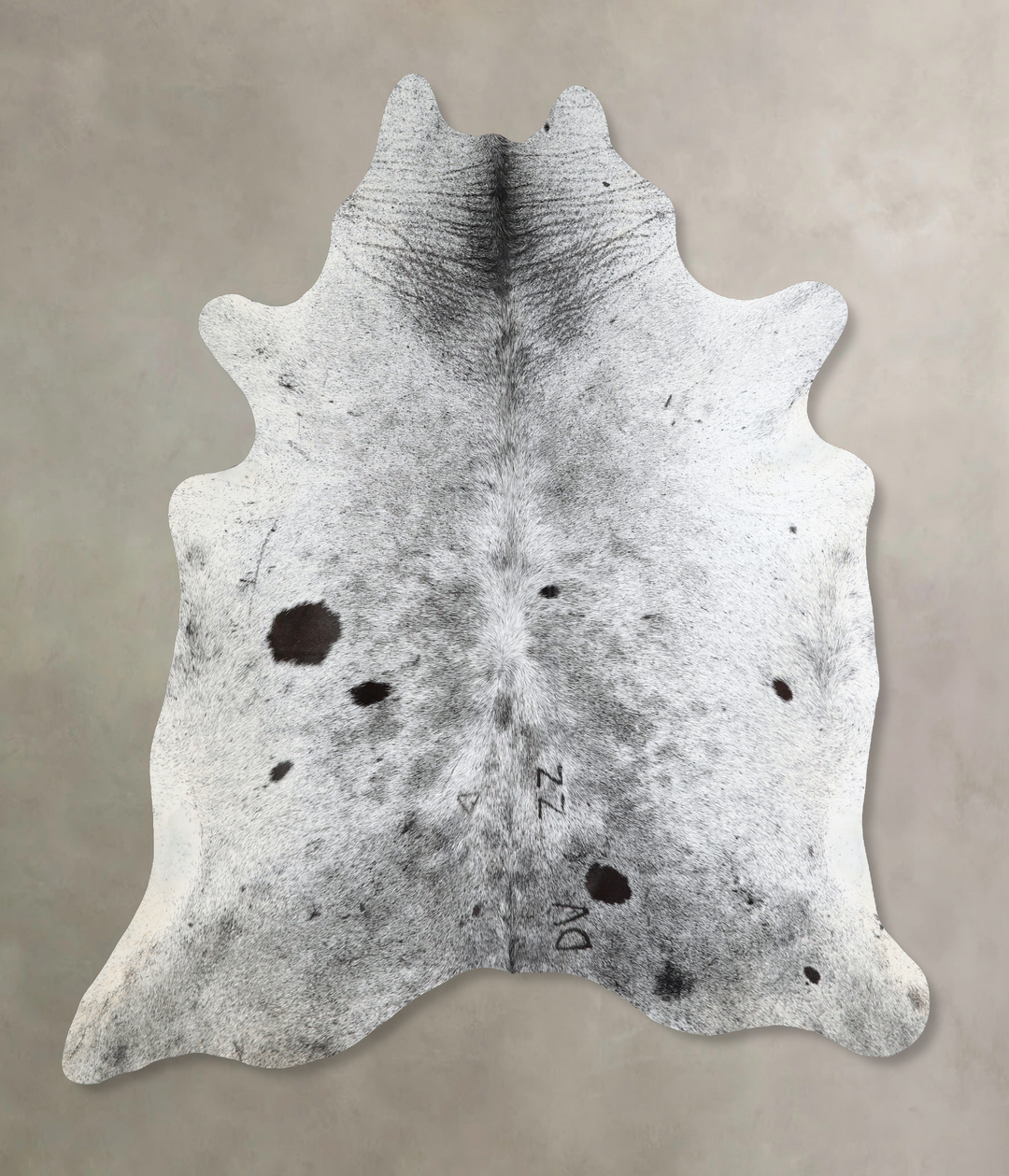 Salt and Pepper Black X-Large Brazilian Cowhide Rug 7'2"H x 6'7"W #A43