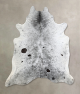 Salt and Pepper Black X-Large Brazilian Cowhide Rug 7'2"H x 6'7"W #A43334 by Hudson Hides