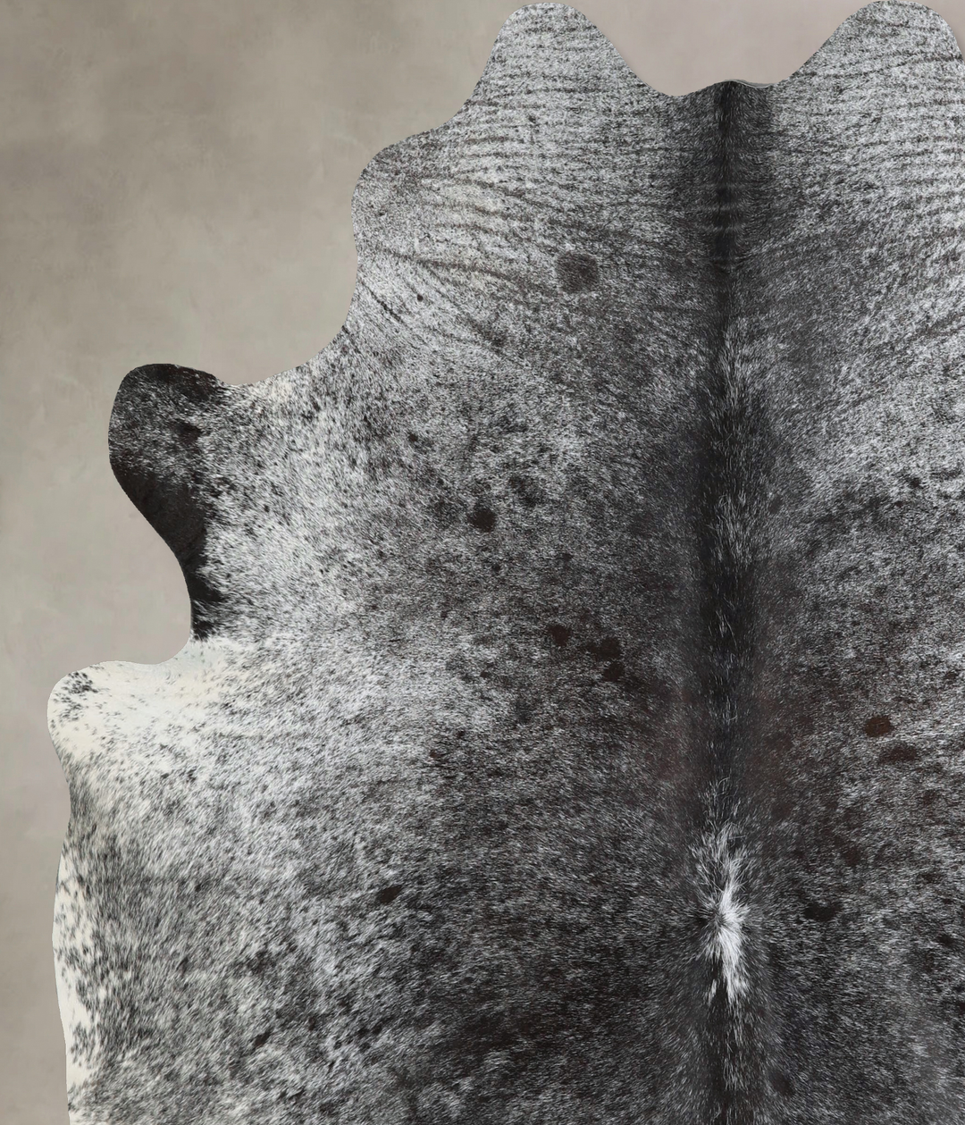 Salt and Pepper Black X-Large Brazilian Cowhide Rug 7'1"H x 6'4"W #A43