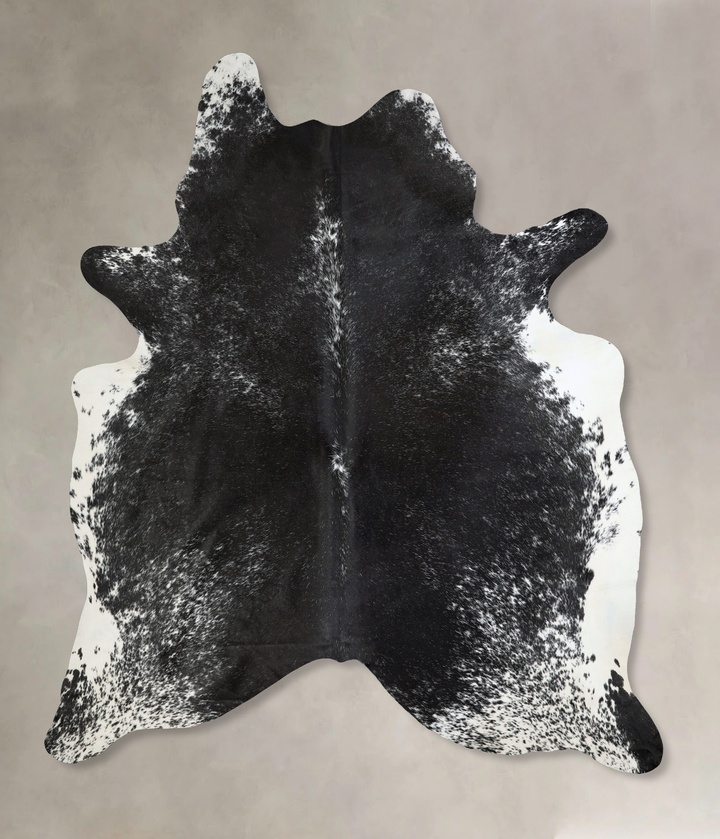 Salt and Pepper Black XX-Large Brazilian Cowhide Rug 8'1"H x 6'6"W #A43338 by Hudson Hides