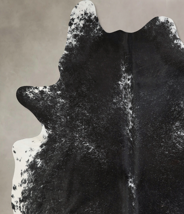 Salt and Pepper Black XX-Large Brazilian Cowhide Rug 8'1"H x 6'6"W #A43338 by Hudson Hides