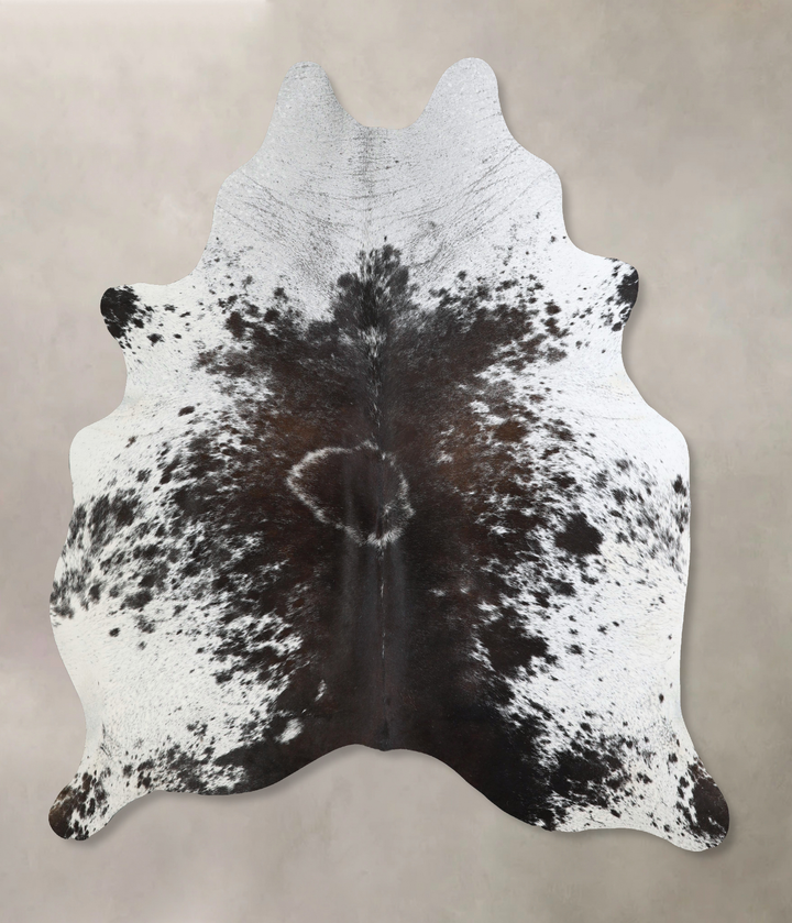 Salt and Pepper Black X-Large Brazilian Cowhide Rug 7'1"H x 6'2"W #A43339 by Hudson Hides