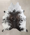 Salt and Pepper Black X-Large Brazilian Cowhide Rug 7'1