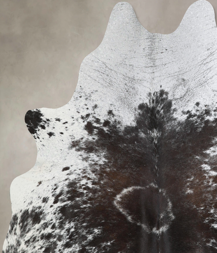 Salt and Pepper Black X-Large Brazilian Cowhide Rug 7'1"H x 6'2"W #A43339 by Hudson Hides