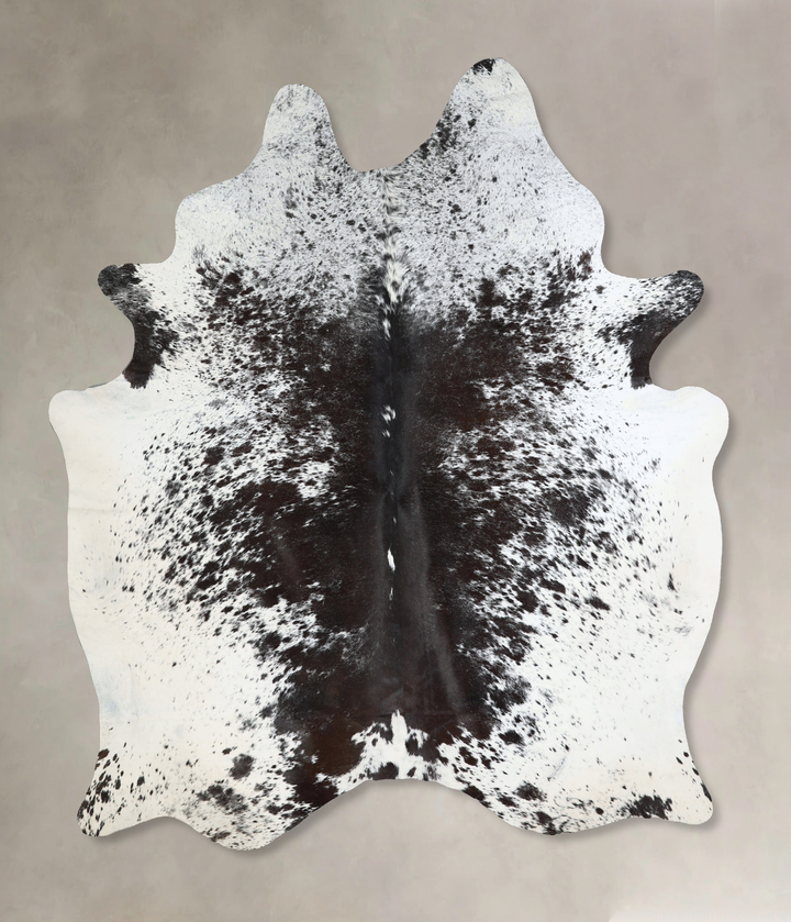 Salt and Pepper Black X-Large Brazilian Cowhide Rug 7'6"H x 6'8"W #A43341 by Hudson Hides