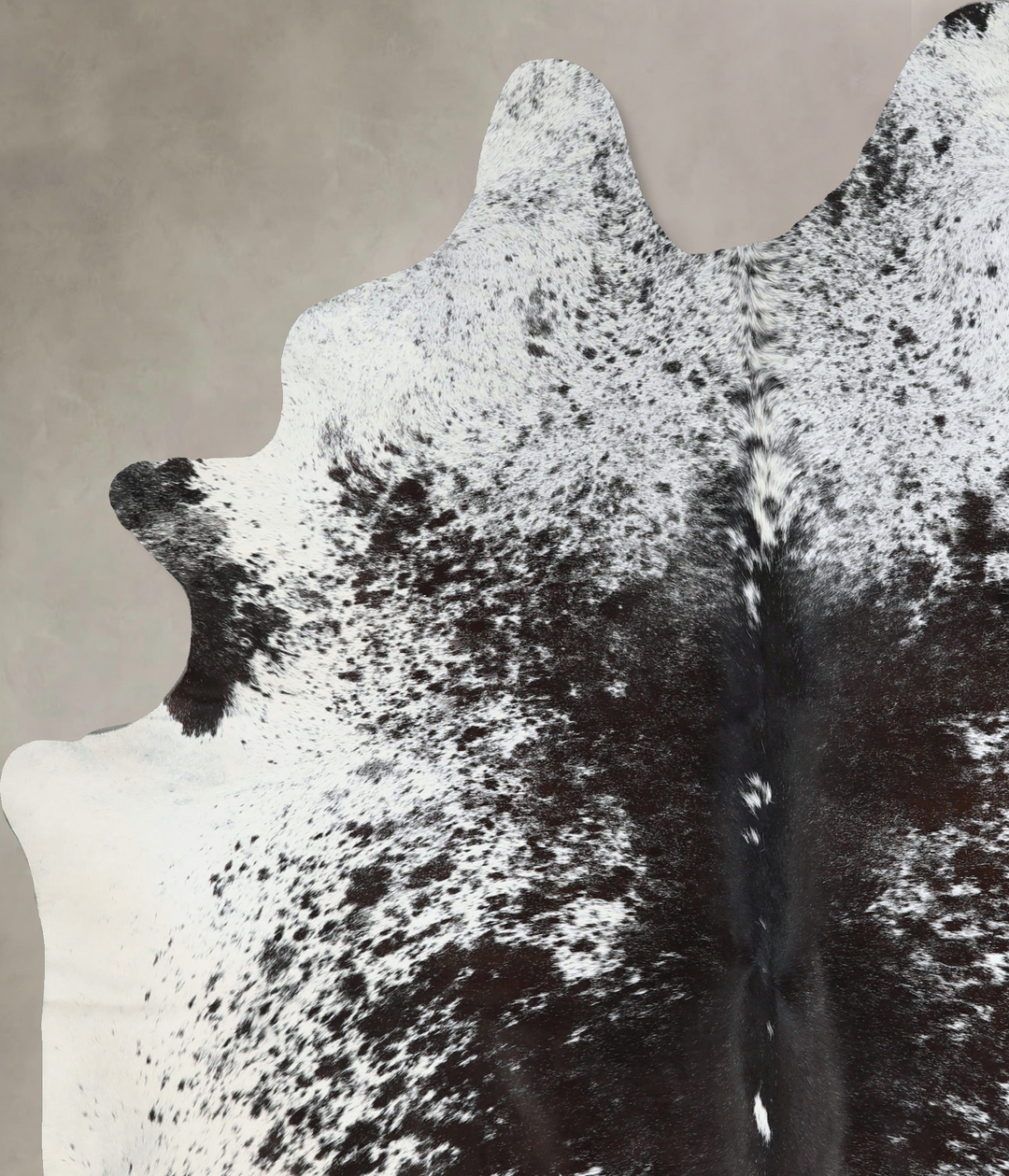Salt and Pepper Black X-Large Brazilian Cowhide Rug 7'6"H x 6'8"W #A43