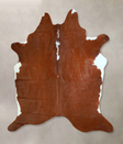 Brown and White Regular X-Large Brazilian Cowhide Rug 7'1"H x 6'2"W #A43349 by Hudson Hides