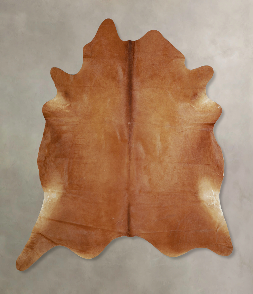 Solid Brown XX-Large Brazilian Cowhide Rug 7'6"H x 7'2"W #A43361 by Hudson Hides