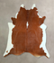 Brown and White Regular XX-Large Brazilian Cowhide Rug 7'10