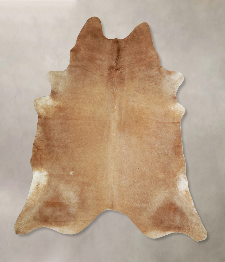 Beige XX-Large Brazilian Cowhide Rug 7'8"H x 7'1"W #A43364 by Hudson Hides