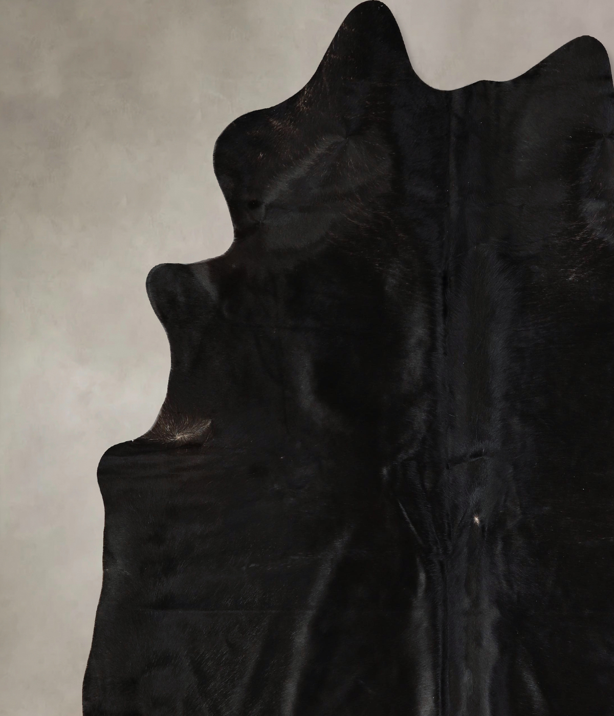 Solid Black XX-Large Brazilian Cowhide Rug 7'11"H x 6'9"W #A43368 by Hudson Hides