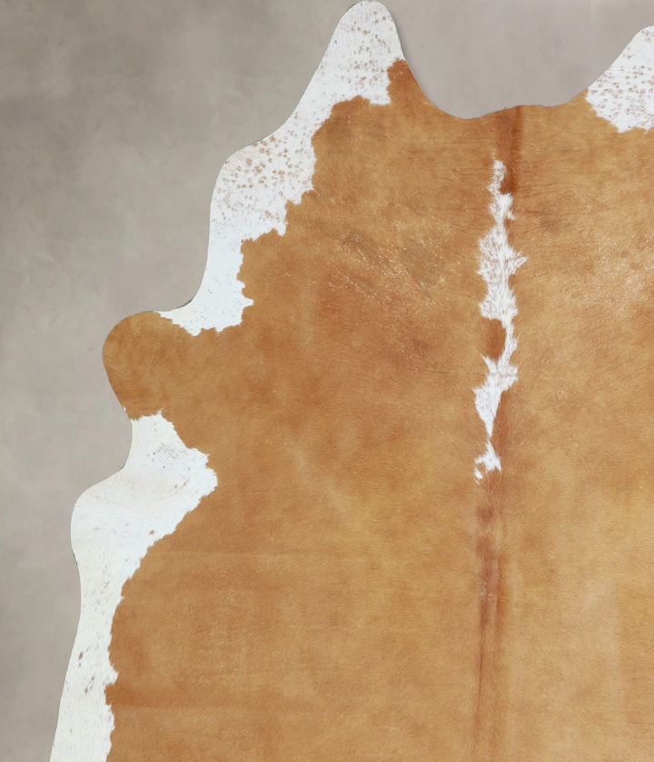 Beige and White X-Large Brazilian Cowhide Rug 7'5"H x 6'2"W #A43377 by Hudson Hides