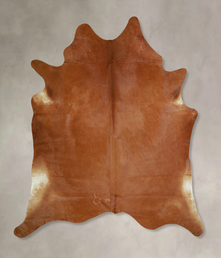 Solid Brown XX-Large Brazilian Cowhide Rug 7'9"H x 6'11"W #A43385 by Hudson Hides