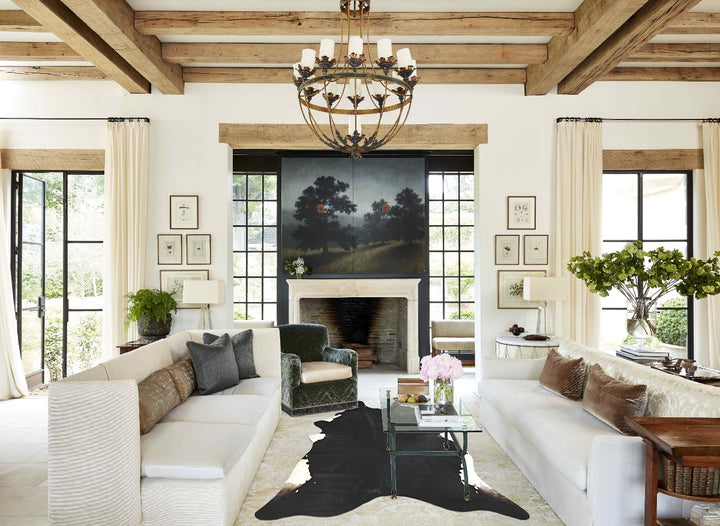 Black and White X-Large Brazilian Cowhide Rug 7'6"H x 6'5"W #A43397 by Hudson Hides