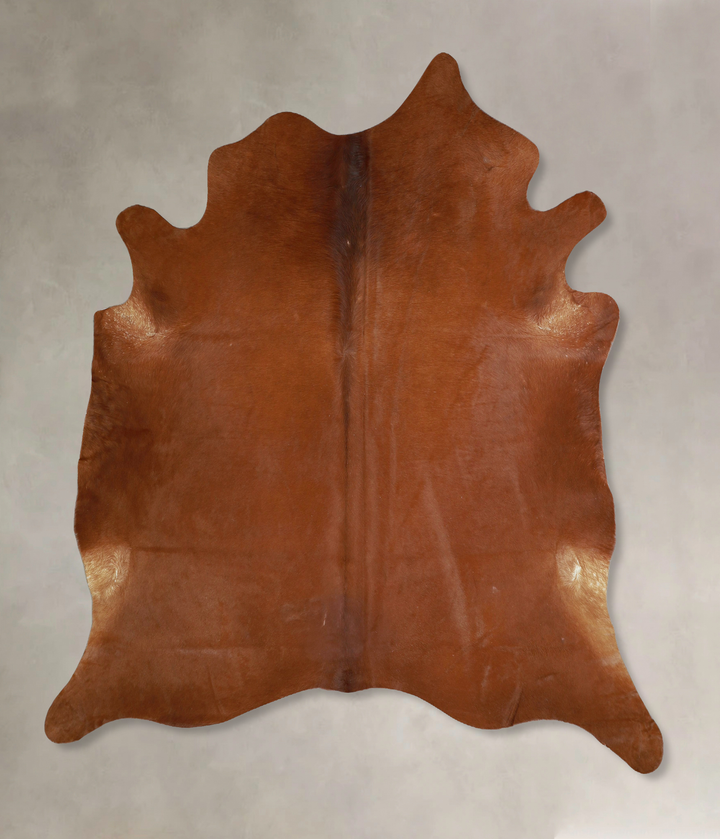 Solid Brown X-Large Brazilian Cowhide Rug 7'1"H x 6'6"W #A43416 by Hudson Hides