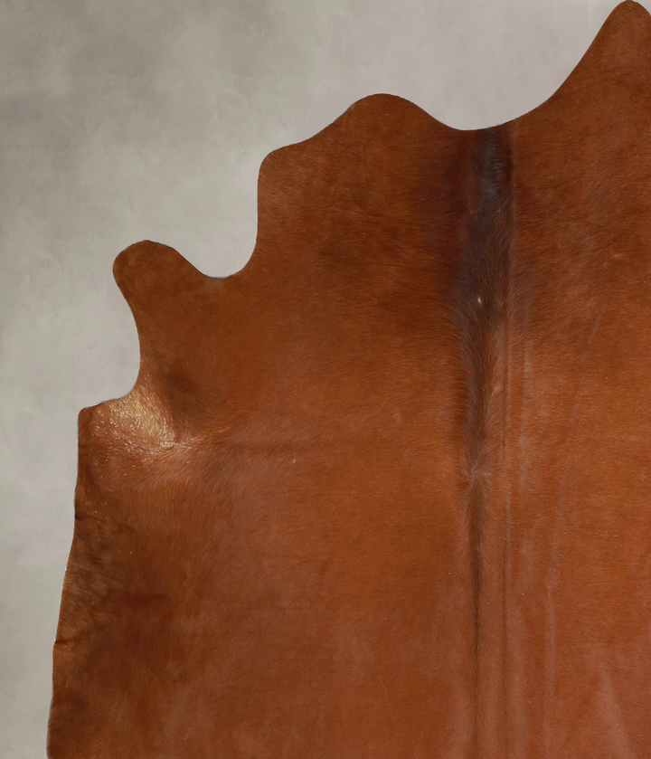 Solid Brown X-Large Brazilian Cowhide Rug 7'1"H x 6'6"W #A43416 by Hudson Hides