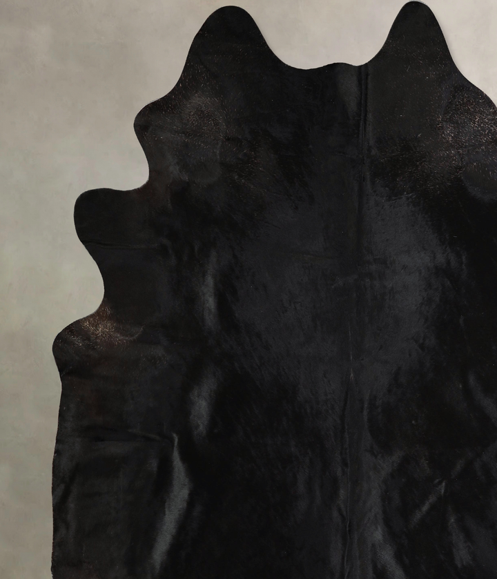 Solid Black XX-Large Brazilian Cowhide Rug 8'2"H x 7'7"W #A43419 by Hudson Hides