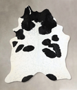 Black and White XX-Large Brazilian Cowhide Rug 7'8"H x 7'0"W #A43421 by Hudson Hides