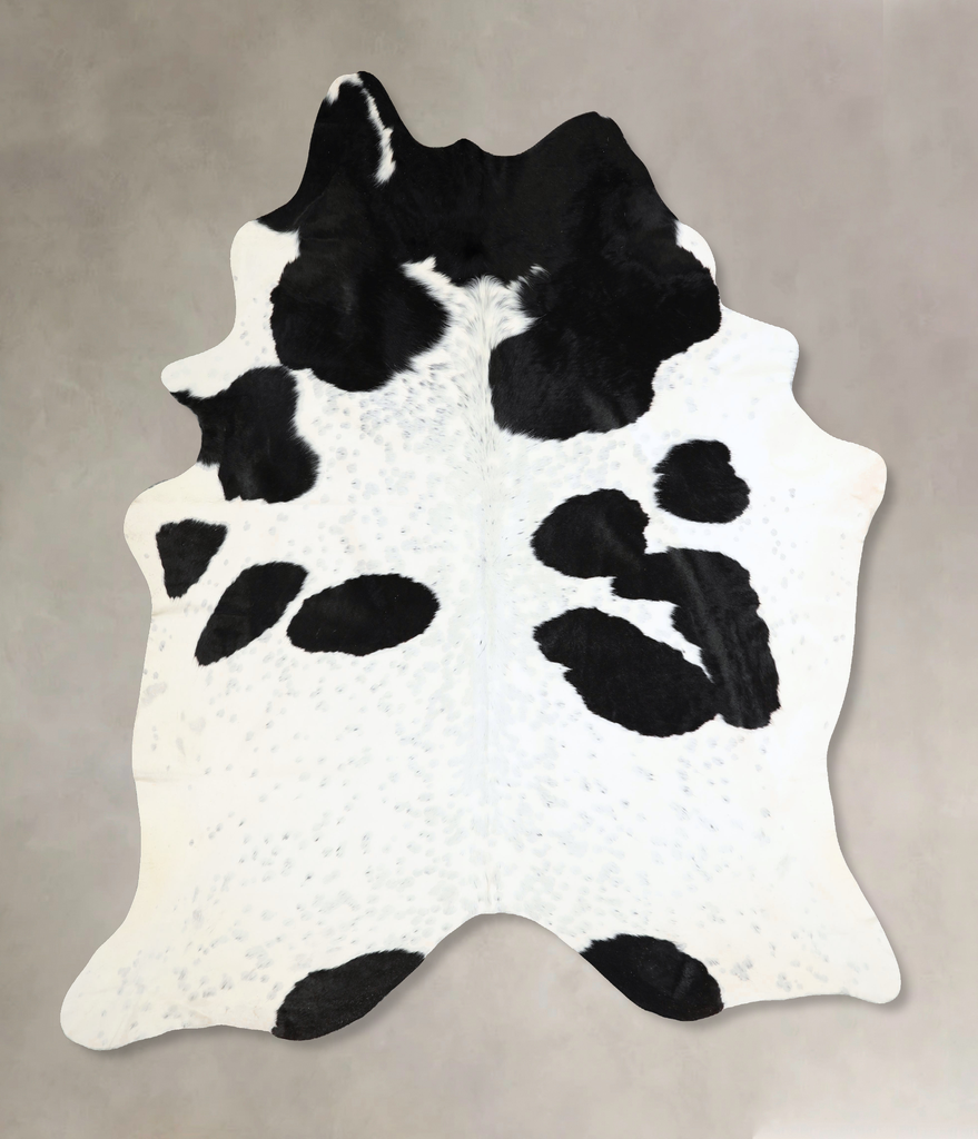 Black and White XX-Large Brazilian Cowhide Rug 7'8"H x 7'0"W #A43421 by Hudson Hides