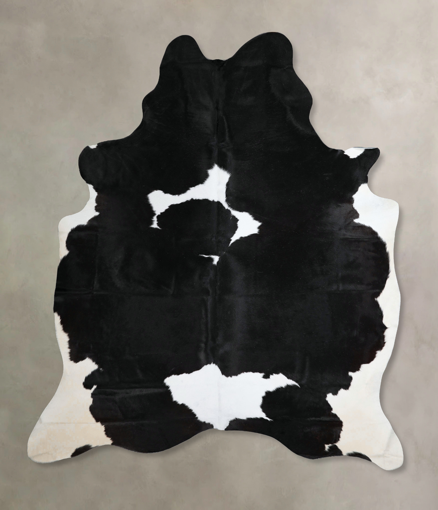 Black and White XX-Large Brazilian Cowhide Rug 8'1"H x 6'9"W #A43423 by Hudson Hides