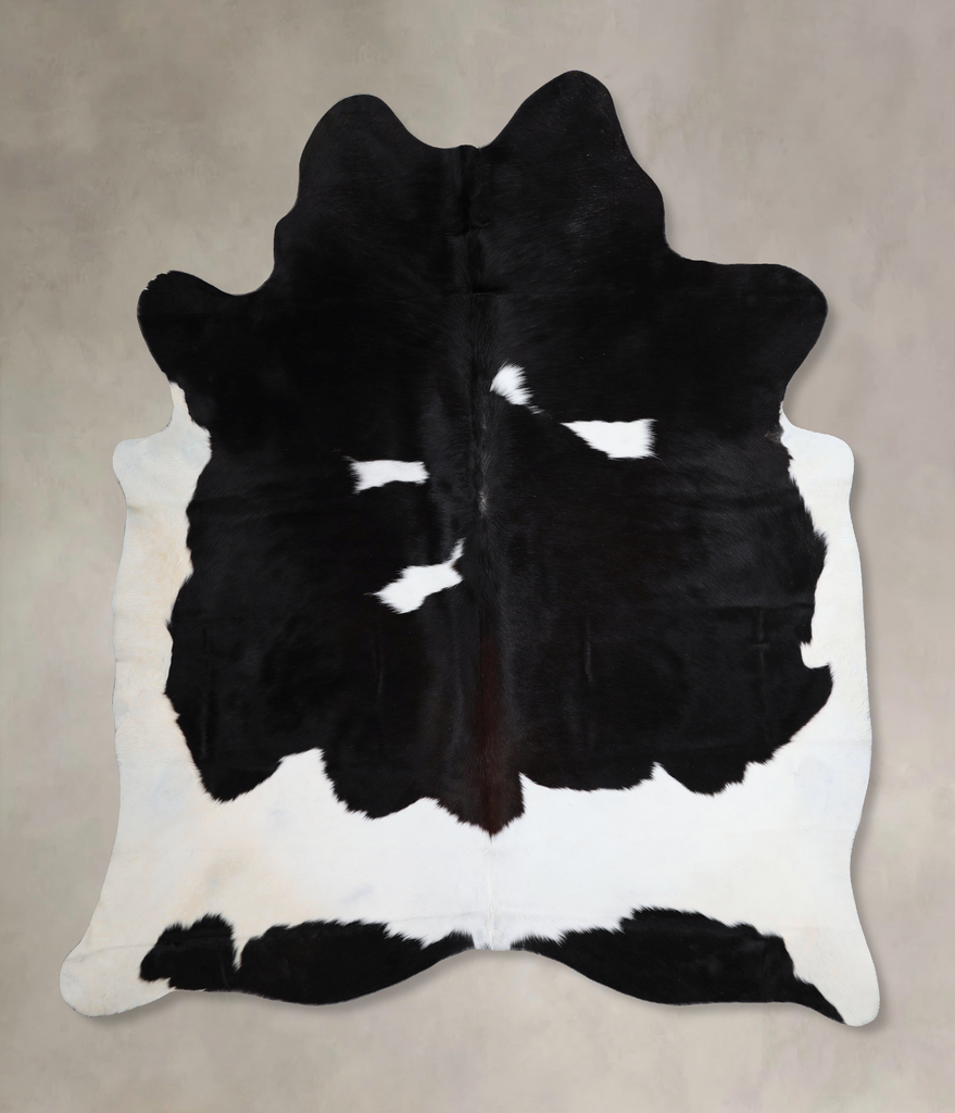 Black and White X-Large Brazilian Cowhide Rug 7'4"H x 6'8"W #A43425 by Hudson Hides