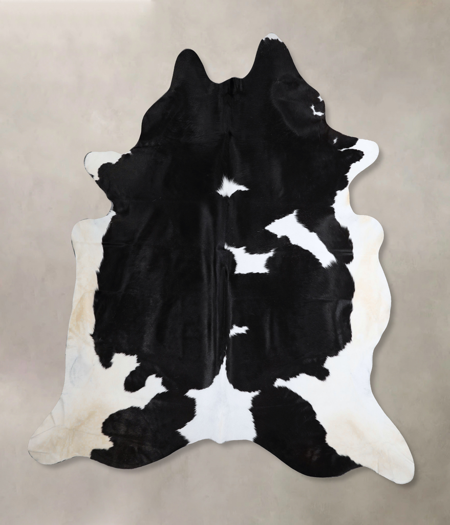 Black and White XX-Large Brazilian Cowhide Rug 8'1"H x 7'6"W #A43432 by Hudson Hides