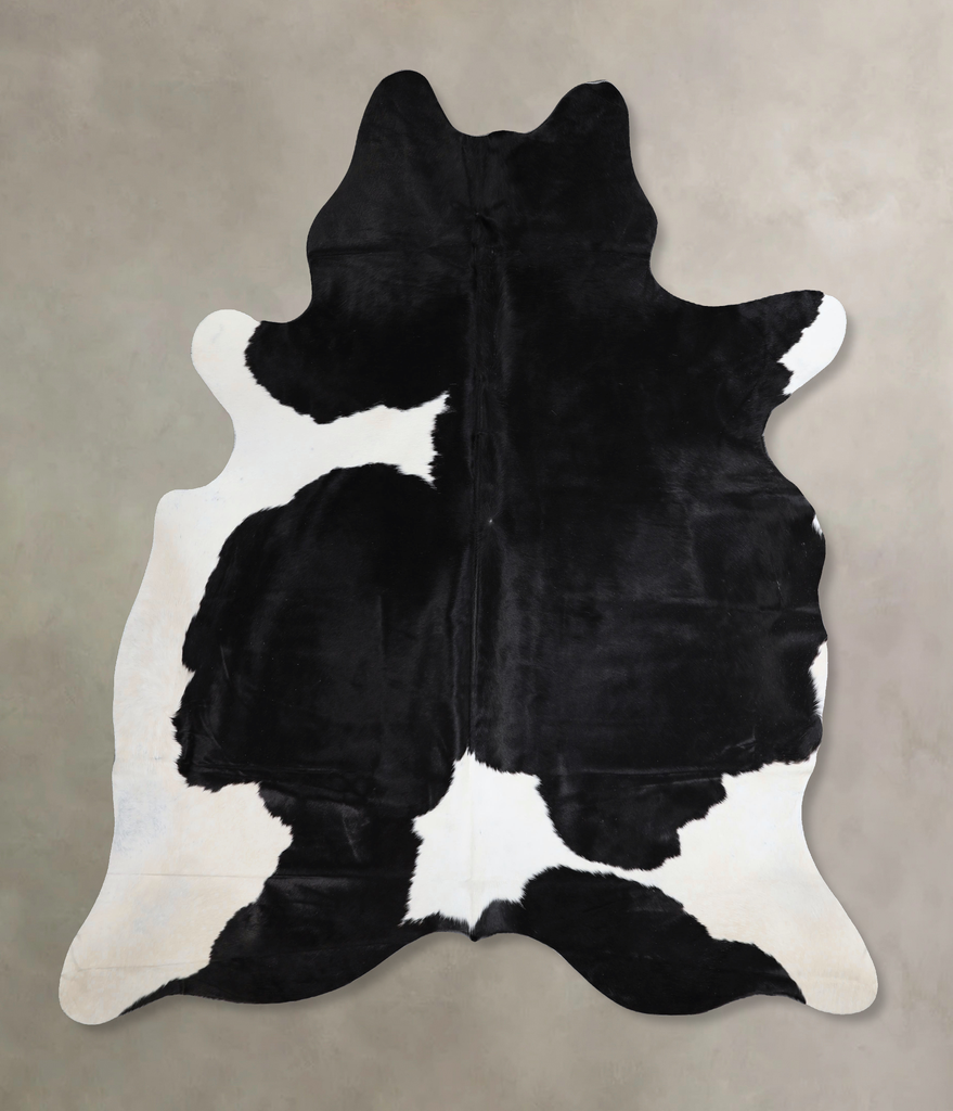 Black and White X-Large Brazilian Cowhide Rug 7'7"H x 6'7"W #A43433 by Hudson Hides