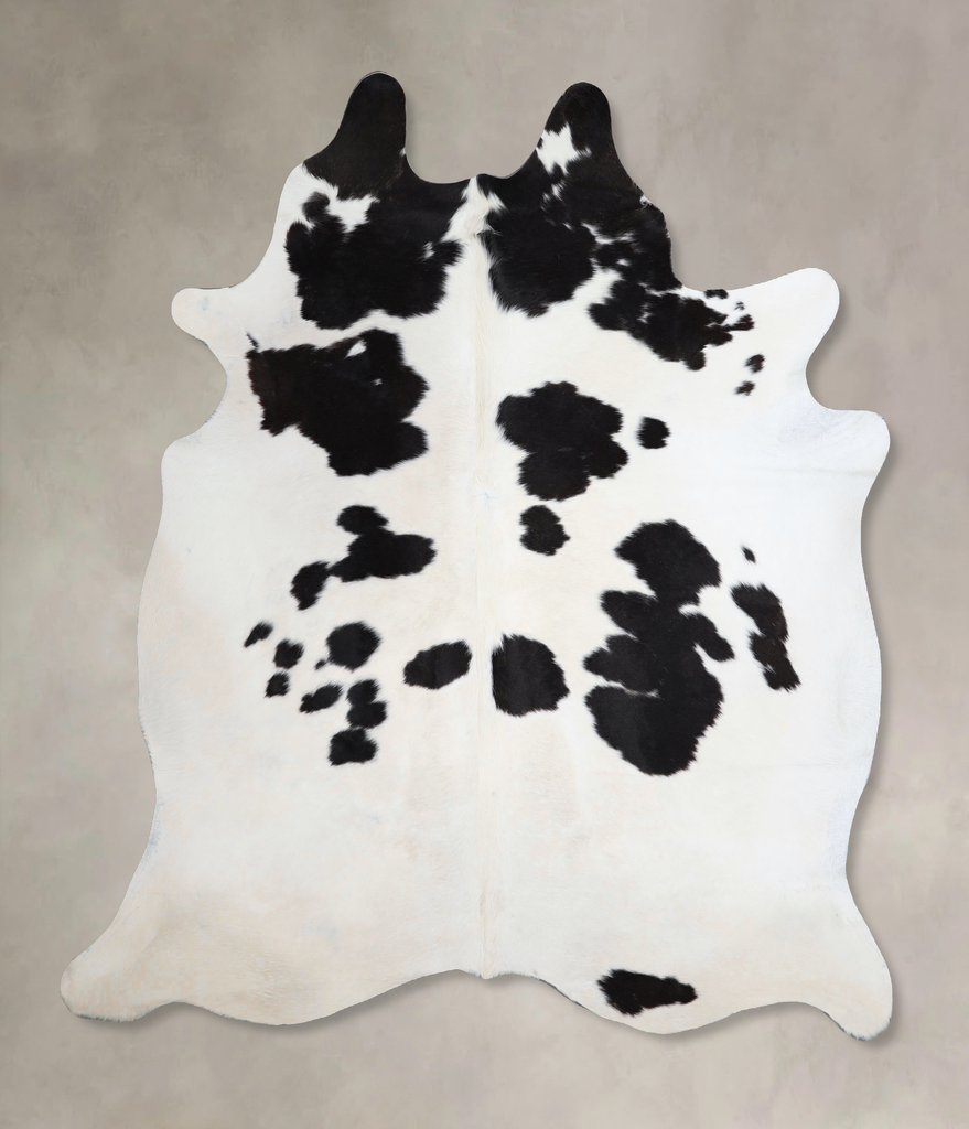Black and White X-Large Brazilian Cowhide Rug 7'0"H x 6'3"W #A43434 by Hudson Hides