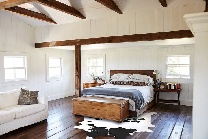 Black and White XX-Large Brazilian Cowhide Rug 8'7"H x 7'2"W #A43435 by Hudson Hides